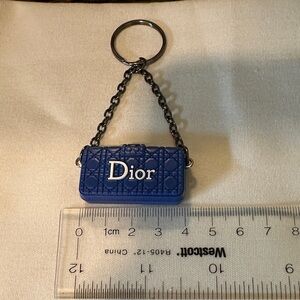 Unbranded Royal Blue Quilted Mini Bag Keychain